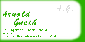 arnold gneth business card